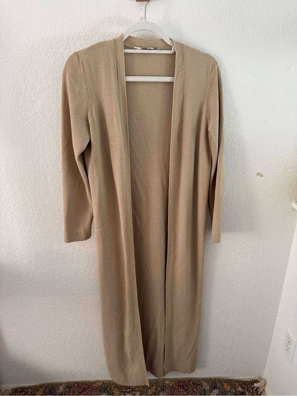 Anne Klein Petite Knit duster with skirt in Beige